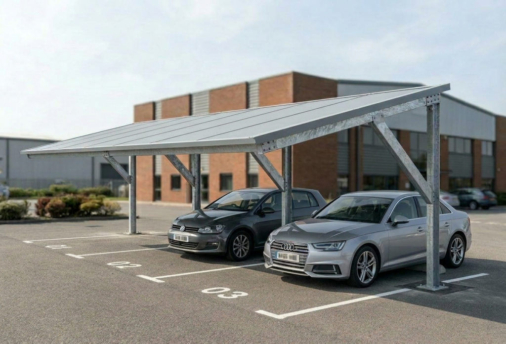 Petite ombrière de parking pour voitures