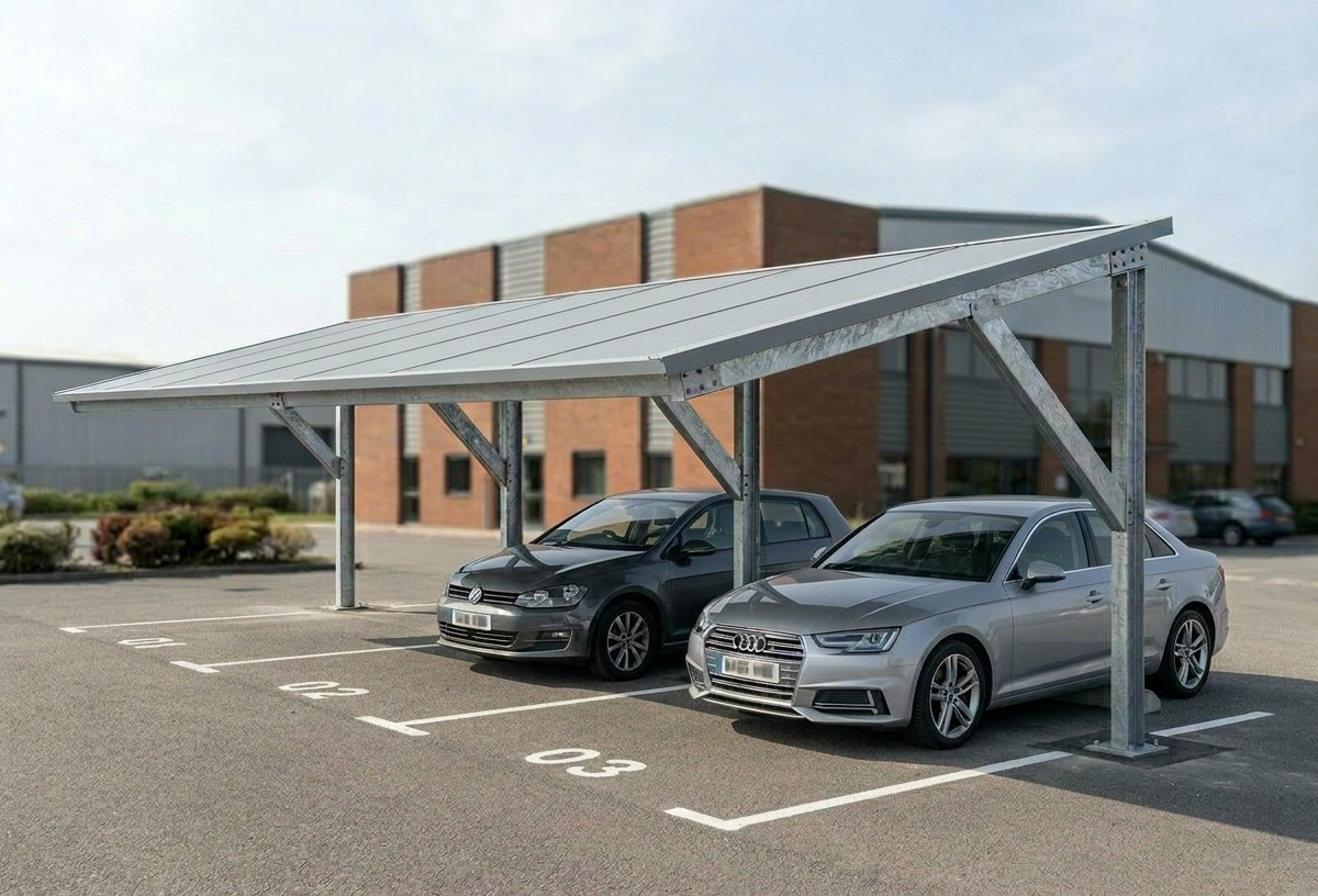 Petite ombrière de parking pour voitures